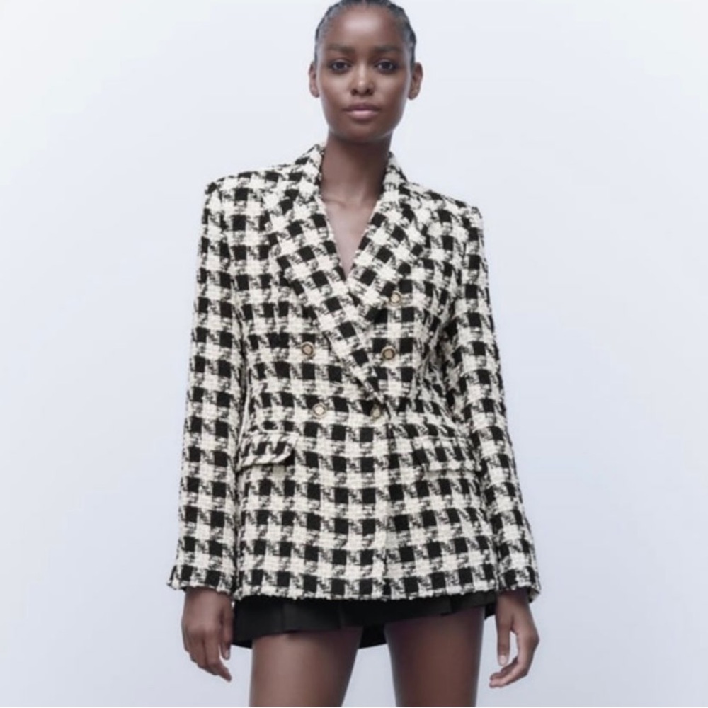 Zara Houndstooth Blazer